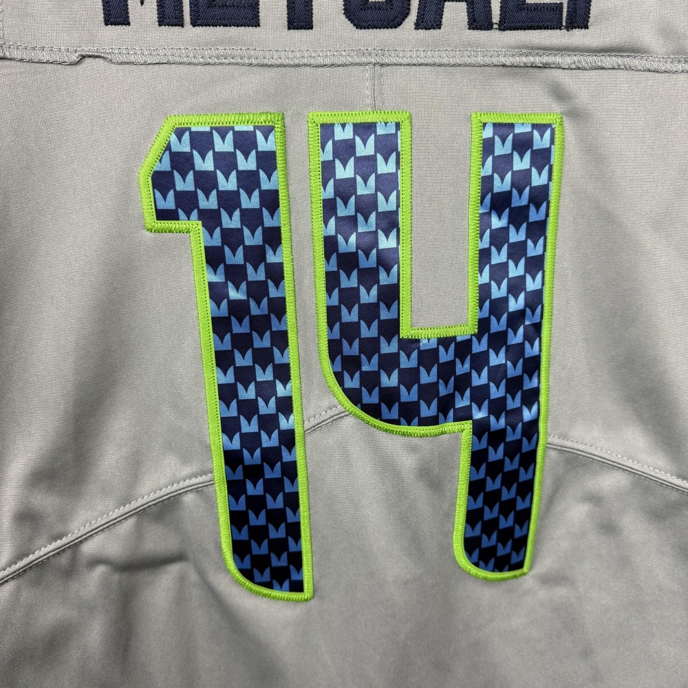 Seattle Seahawks Jersey Mens Large Gray NFL Football DK Metcalf #14 Nike L - Picture 12 of 16